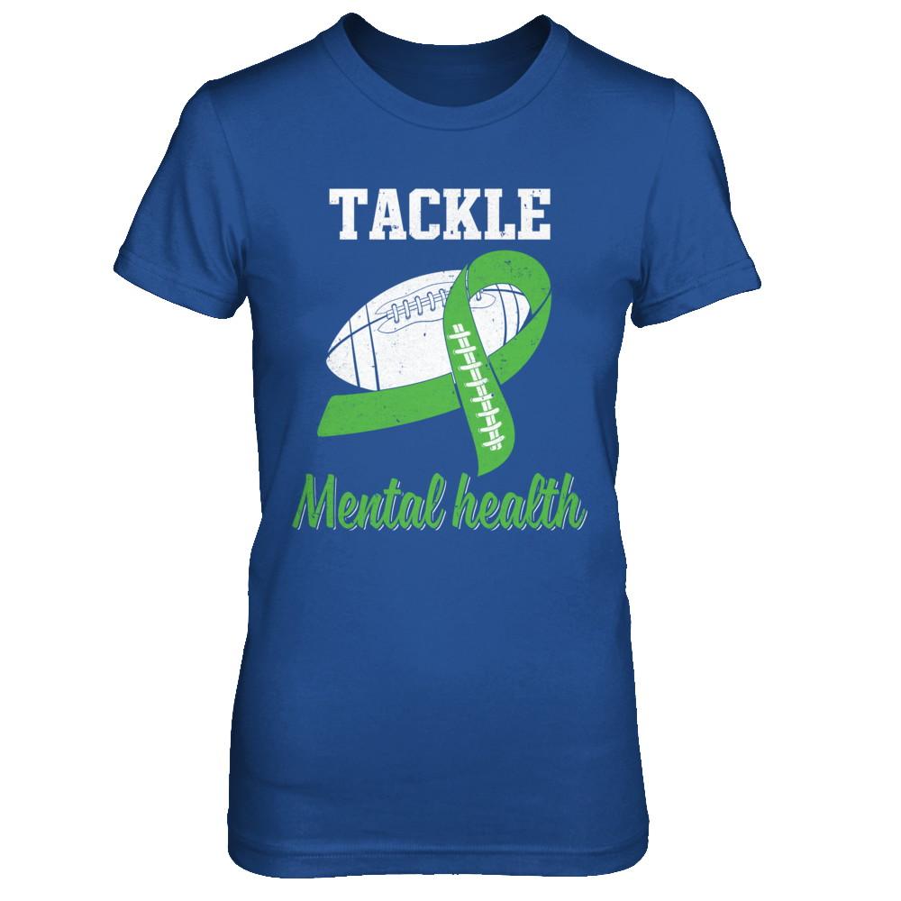 Football Survivor Tackle Green Mental Health Awareness-T-Shirt & Hoodie-Women's T-Shirt-Royal