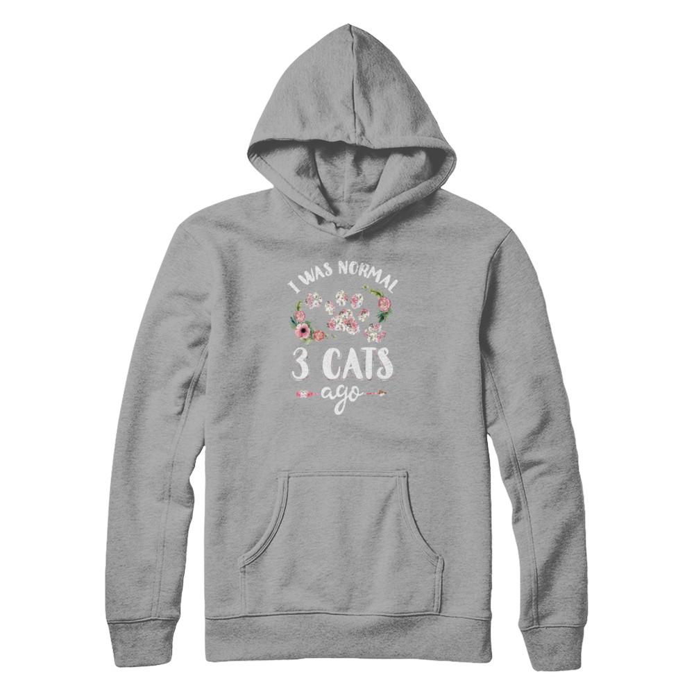 I Was Normal Three Cats Ago-T-Shirt & Tank Top-Pullover Hoodie-Light Steel
