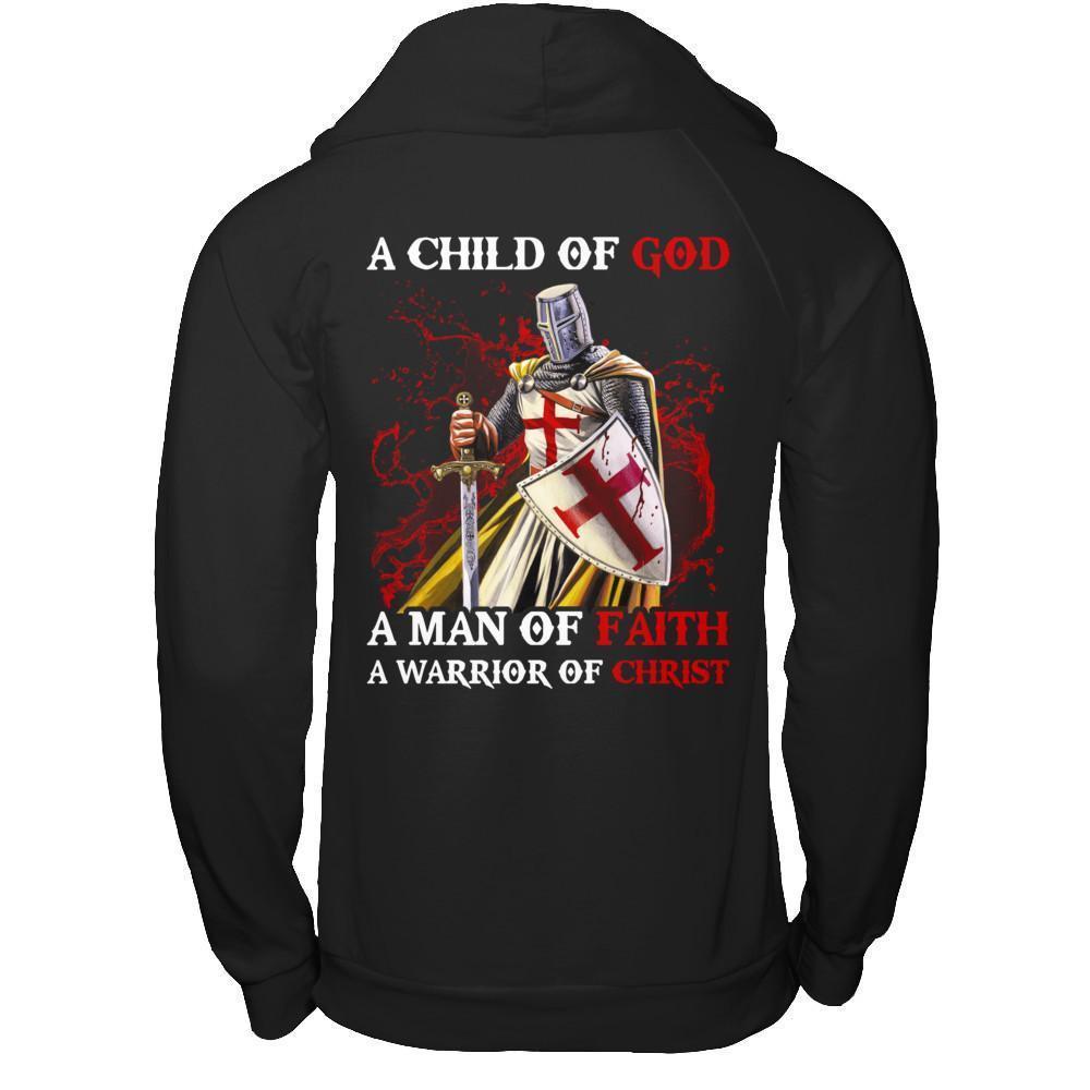 Knight Templar A Child Of God A Man Of Faith A Warrior Of Christ-T-Shirt & Hoodie-Pullover Hoodie-Black