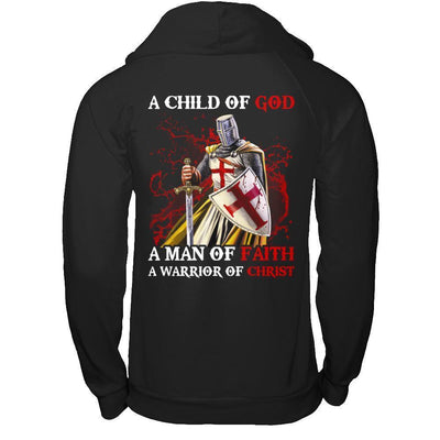 Knight Templar A Child Of God A Man Of Faith A Warrior Of Christ-T-Shirt & Hoodie-Pullover Hoodie-Black