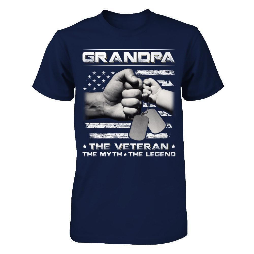 Grandpa The Veteran The Myth The Legend-T-Shirt & Hoodie-Classic T-Shirt-Navy