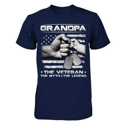 Grandpa The Veteran The Myth The Legend-T-Shirt & Hoodie-Classic T-Shirt-Navy