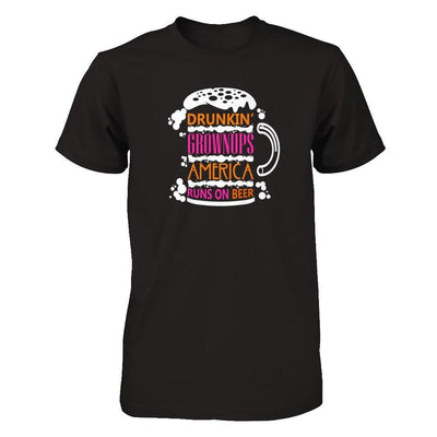Drunkin' Grownups America Runs On Beer-T-Shirt & Hoodie-Premium T-Shirt-Black
