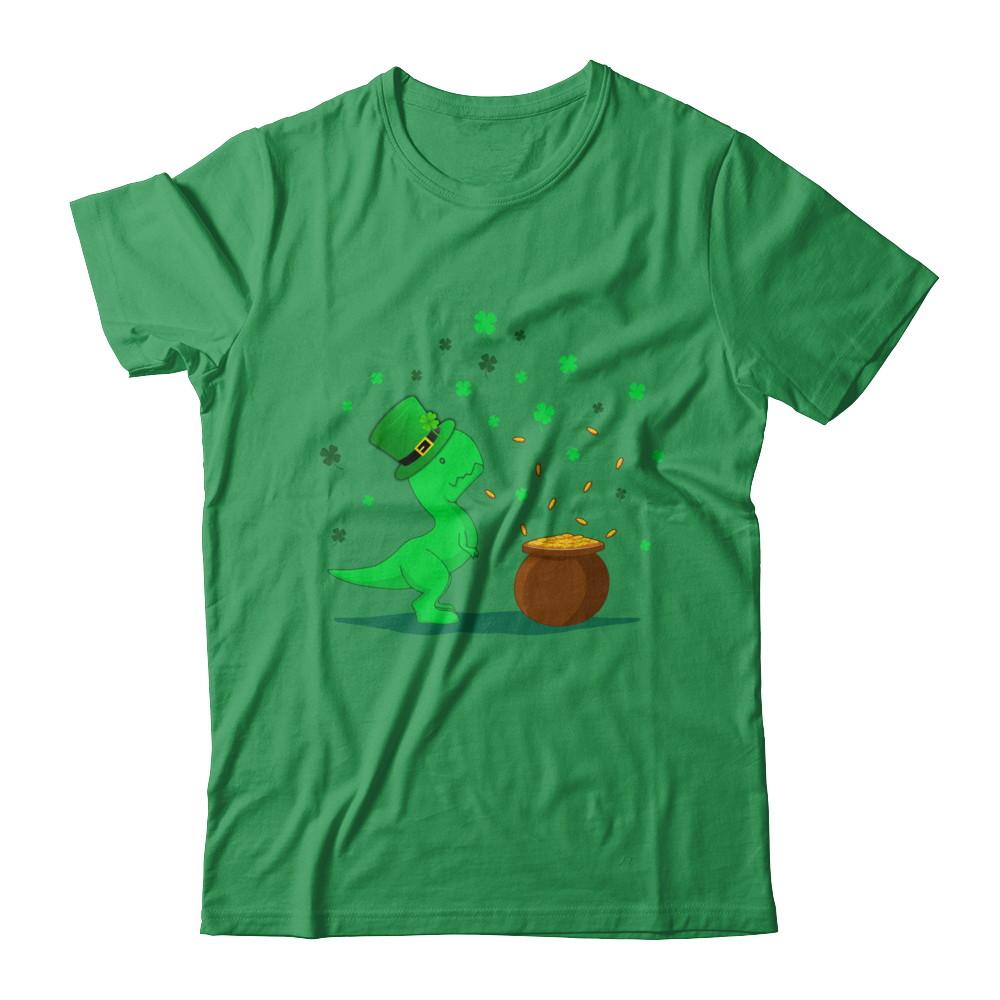 Lucky Dinosaur T-Rex St Patrick's Day Gift-T-Shirt & Hoodie-Premium T-Shirt-Kelly Green