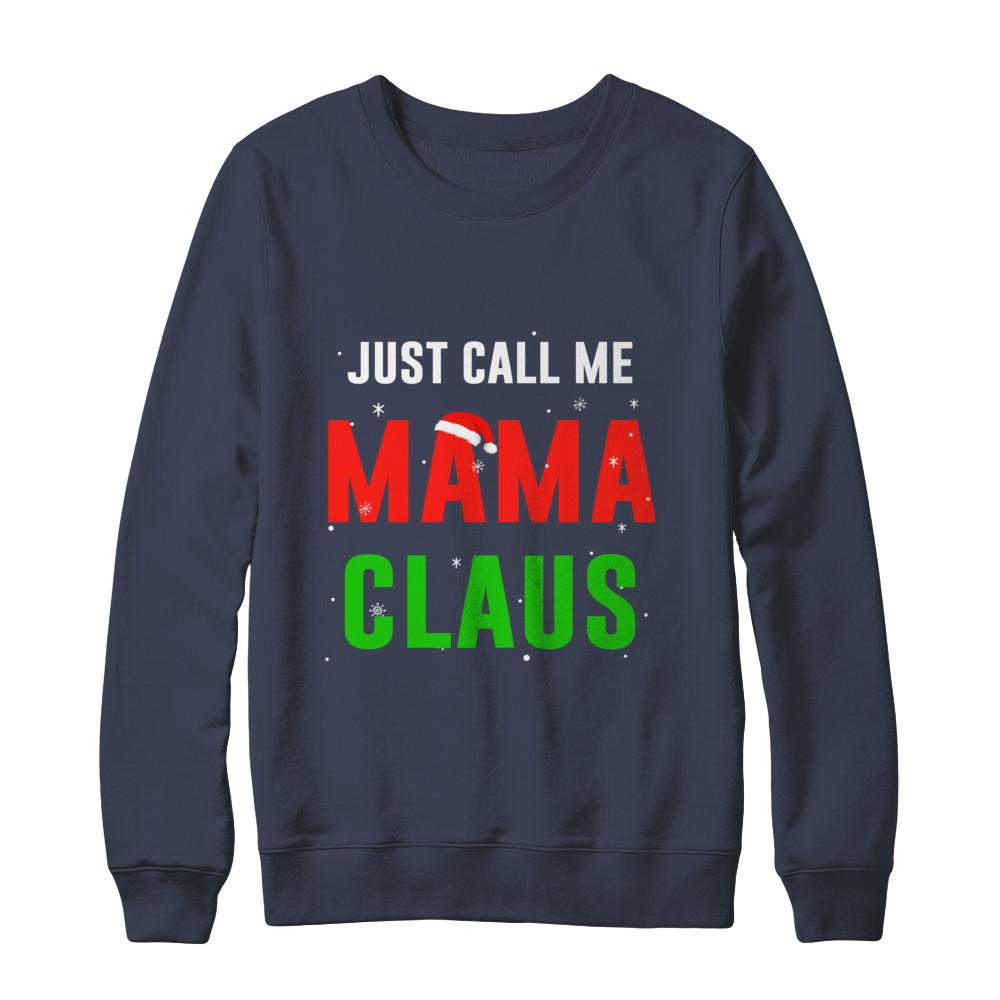 Santa Mama Claus Matching Family Christmas Pajamas-T-Shirt & Sweatshirt-Crewneck Sweatshirt-Navy