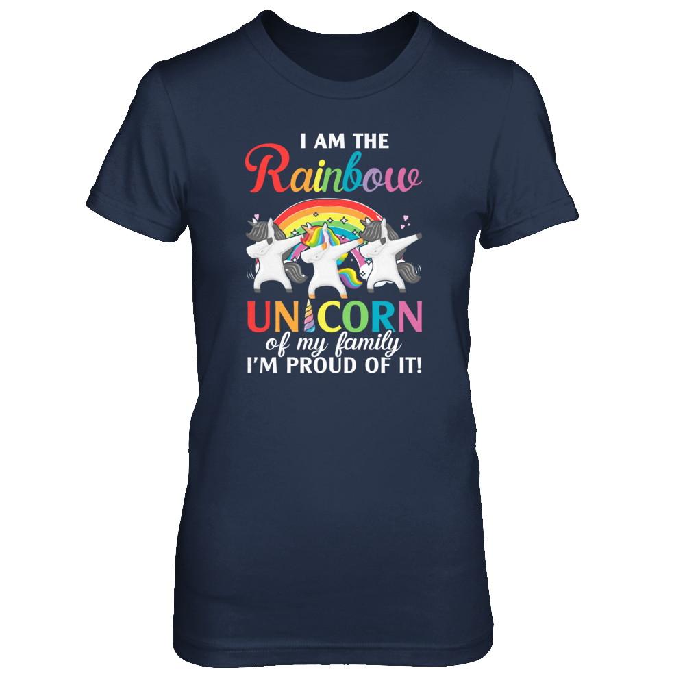 I Am The Rainbow Unicorn Of My Family Lesbian LGBT-T-Shirt & Tank Top-Women's T-Shirt-Navy