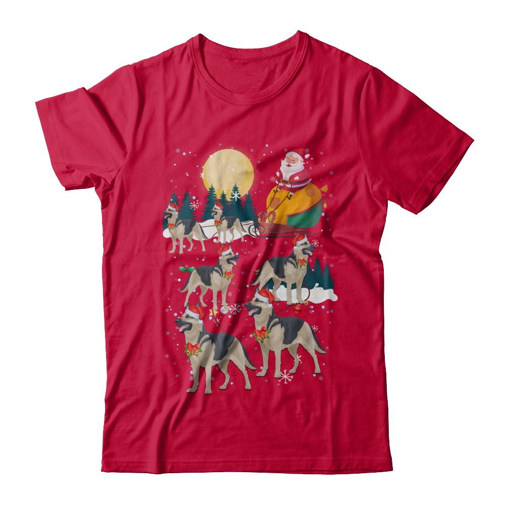 Dog Reindeer German Shepherd Christmas Gift-T-Shirt & Sweatshirt-Classic T-Shirt-Red
