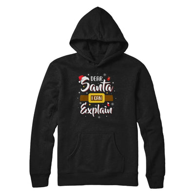 Dear Santa I Can Explain Funny Christmas Gifts-T-Shirt & Sweatshirt-Pullover Hoodie-Black