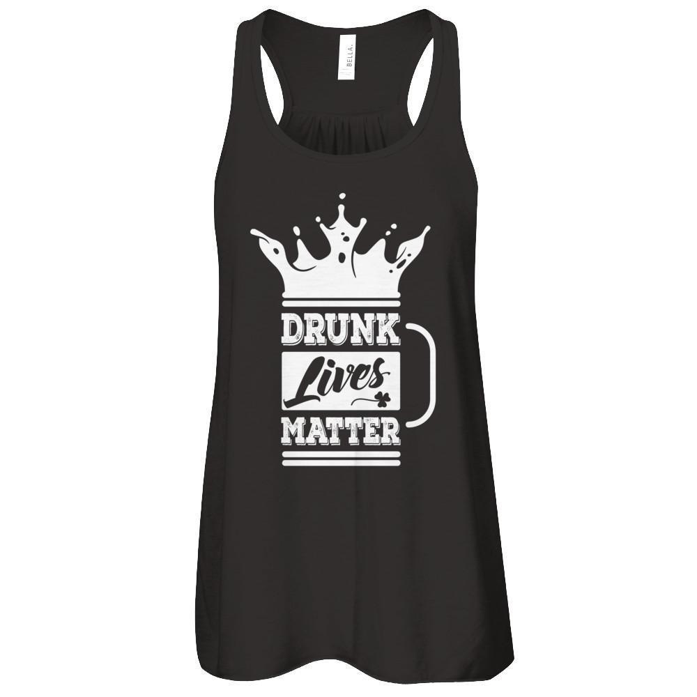 Drunk Lives Matter-T-Shirt & Hoodie-Women's Flowy Racerback Tank-Black