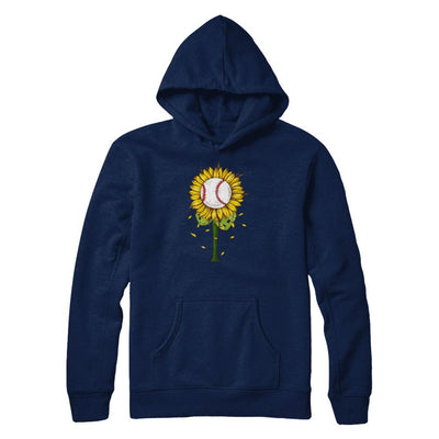 Sunflower Baseball Mom Daughter Lover Gift-T-Shirt & Tank Top-Pullover Hoodie-Navy