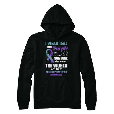 I Wear Teal And Purple For Someone Suicide Prevention Awareness-T-Shirt & Hoodie-Pullover Hoodie-Black