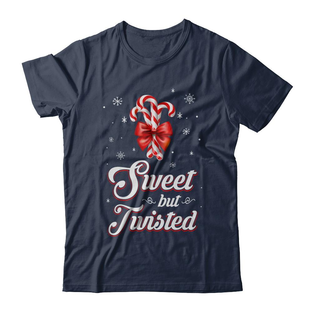 Sweet But Twisted Funny Candy Christmas Gifts-T-Shirt & Sweatshirt-Classic T-Shirt-Navy