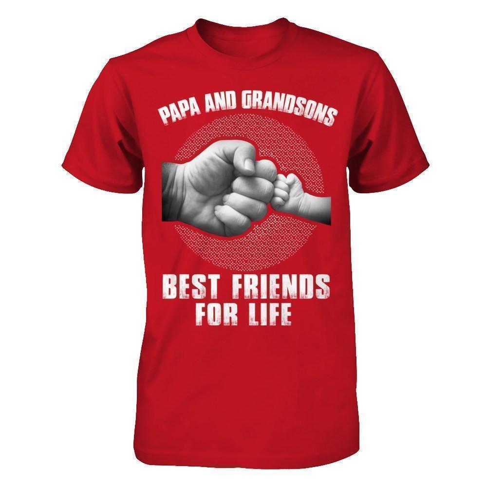 Papa And Grandsons Best Friends For Life-T-Shirt & Hoodie-Classic T-Shirt-Red