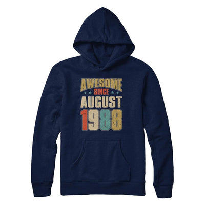 Vintage Retro Awesome Since August 1988 33th Birthday-T-Shirt & Hoodie-Pullover Hoodie-Navy