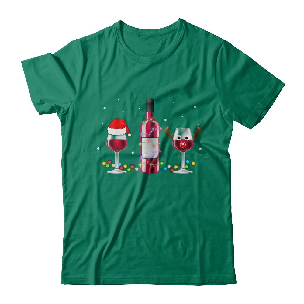 Xmas Merry Christmas Wine Winey Gift-T-Shirt & Sweatshirt-Classic T-Shirt-Kelly Green