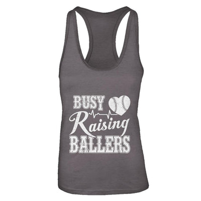 Busy Raising Ballers Baseball-T-Shirt & Tank Top-Women's Ideal Racerback Tank-Dark Grey