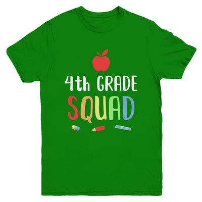4th Grade Squad Back To School Teacher Fourth Grade Youth-Youth Shirt-Youth T-Shirt-Irish Green