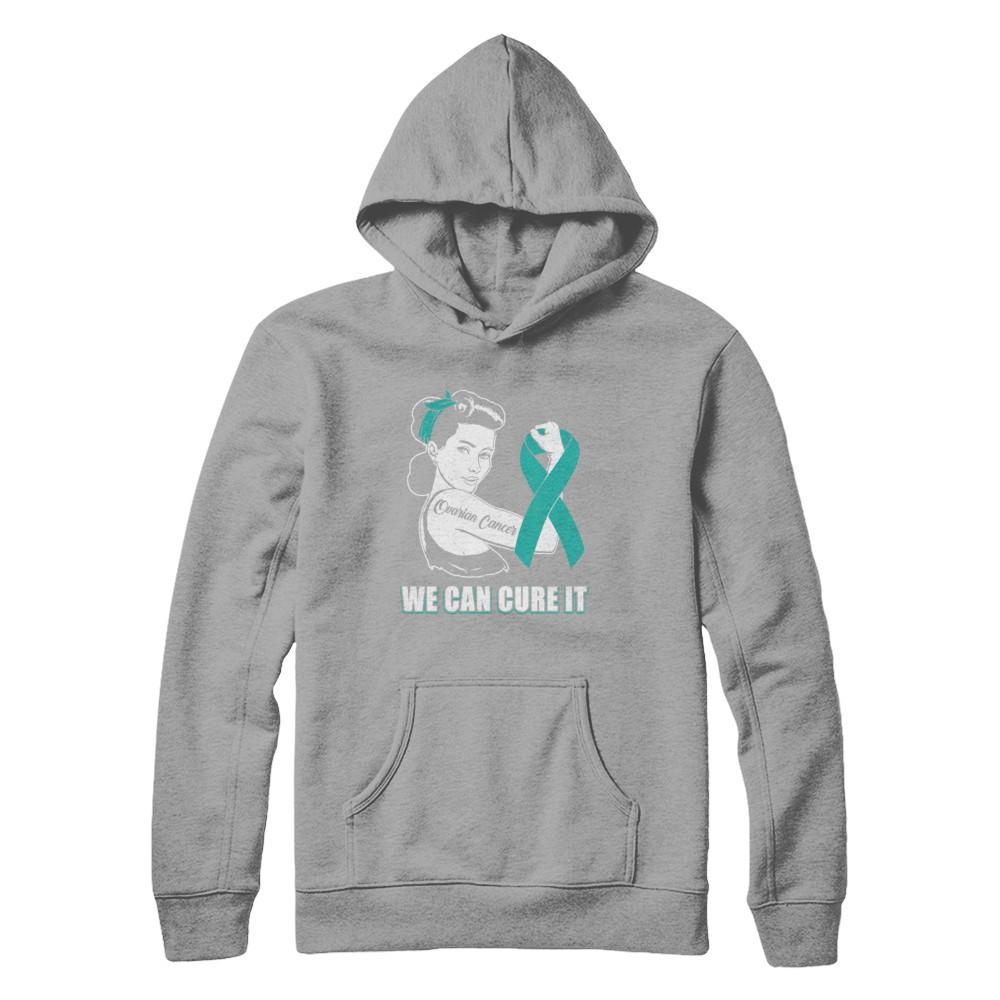 Ovarian Cancer Awareness Survivor We Can Cure It-T-Shirt & Hoodie-Pullover Hoodie-Light Steel