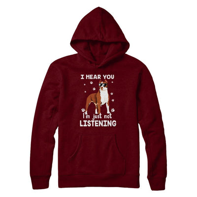 I Hear You I'm Just Not Listening Funny Pitbull-T-Shirt & Hoodie-Pullover Hoodie-Maroon