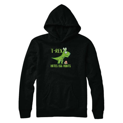 Funny Easter Bunny Dinosaur T-Rex Hates Egg Hunts-T-Shirt & Tank Top-Pullover Hoodie-Black