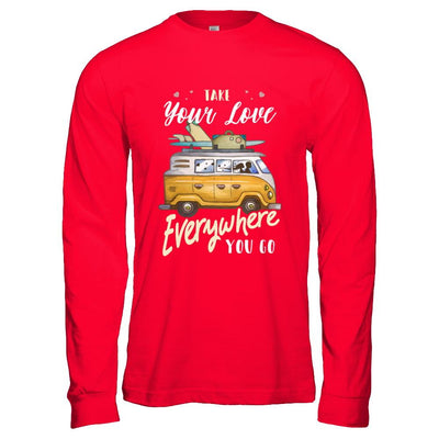 Take Your Love Everywhere You Go Couple-T-Shirt & Hoodie-Long Sleeve T-Shirt-Red