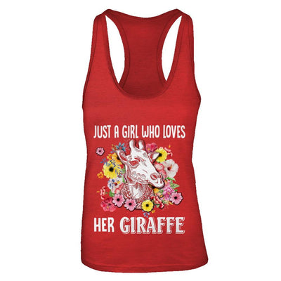 Just A Girl Who Loves Her Giraffe-T-Shirt & Tank Top-Women's Ideal Racerback Tank-Red