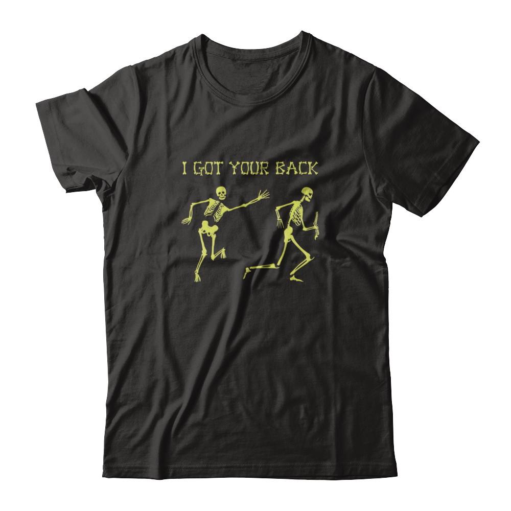 Funny Skeleton Halloween I Got Your Back-T-Shirt & Tank Top-Premium T-Shirt-Black