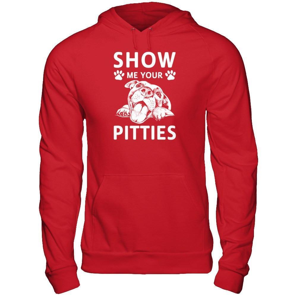 Show Me Your Pitties Pitbull Lover Gift Dog-T-Shirt & Tank Top-Pullover Hoodie-Red