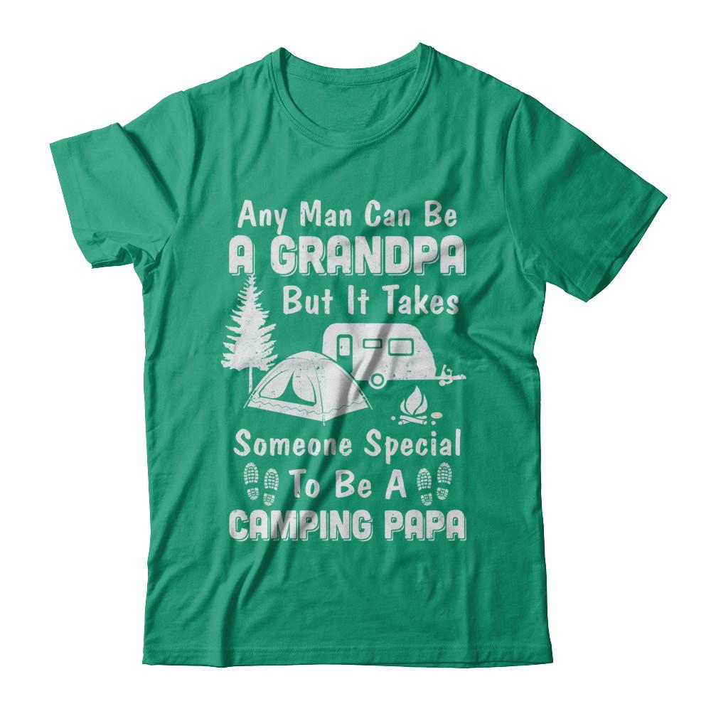Camping Papa Grandpa Fathers Day Gift-T-Shirt & Hoodie-Classic T-Shirt-Kelly Green