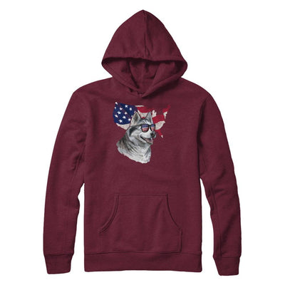 Funny Patriot Husky Dog 4Th Of July American Flag-T-Shirt & Hoodie-Pullover Hoodie-Maroon