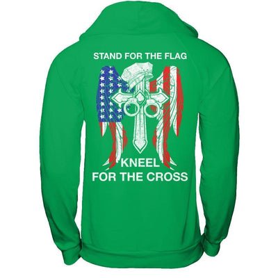 Police Stand For The Flag Kneel For The Cross-T-Shirt & Hoodie-Pullover Hoodie-Irish Green