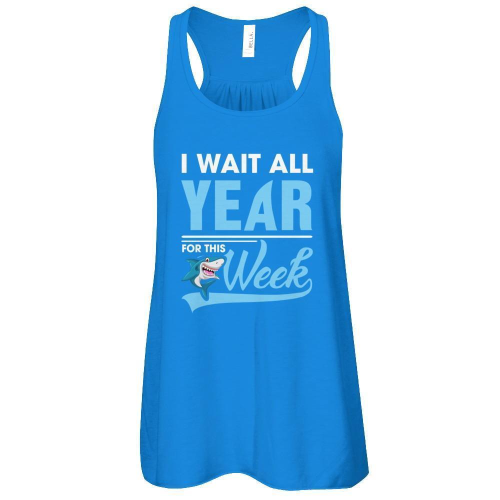 Week For Sharks Wait All Year For This Week Shark-T-Shirt & Tank Top-Women's Flowy Racerback Tank-True Royal