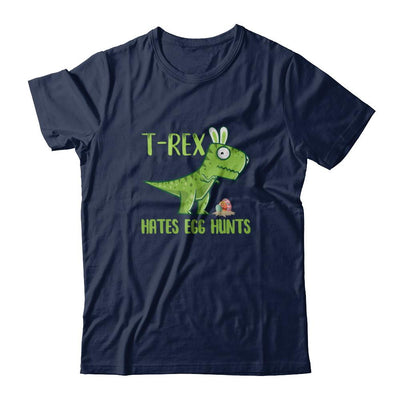 Funny Easter Bunny Dinosaur T-Rex Hates Egg Hunts-T-Shirt & Tank Top-Classic T-Shirt-Navy