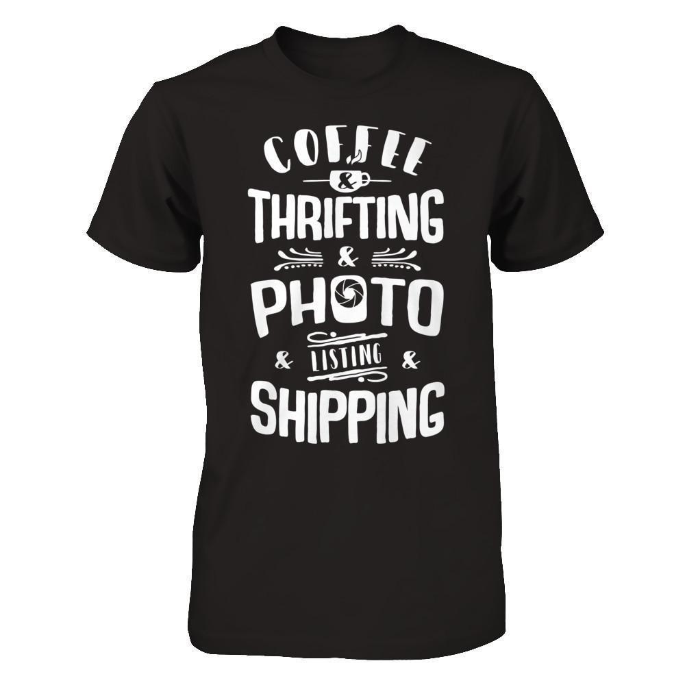 Coffee Thrifting Photos Listing Shipping-T-Shirt & Hoodie-Premium T-Shirt-Black