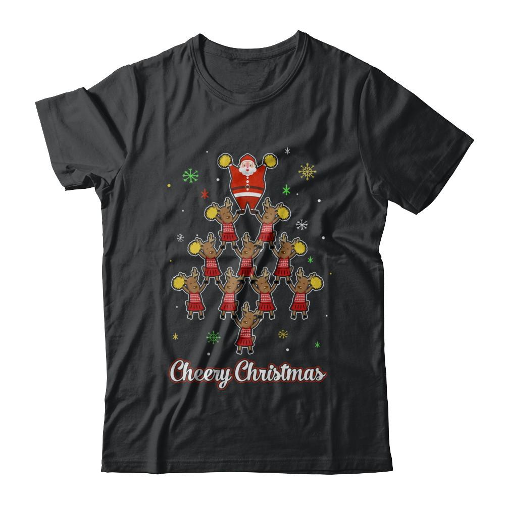 Cheery Christmas Funny Reindeer Santa Claus Cheerleader