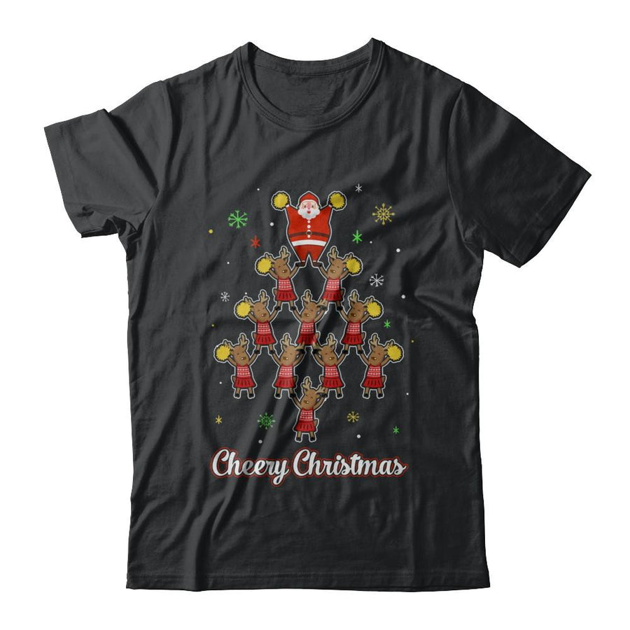 Cheery Christmas Funny Reindeer Santa Claus Cheerleader-T-Shirt & Sweatshirt-Classic T-Shirt-Black