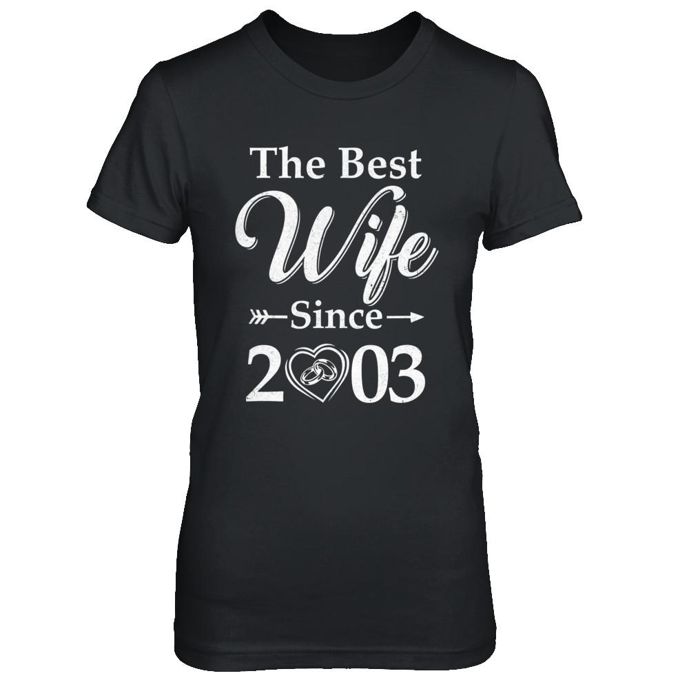 18th Married Together Anniversary Since 2003 Husband Wife-T-Shirt & Hoodie-Women's T-Shirt-Black
