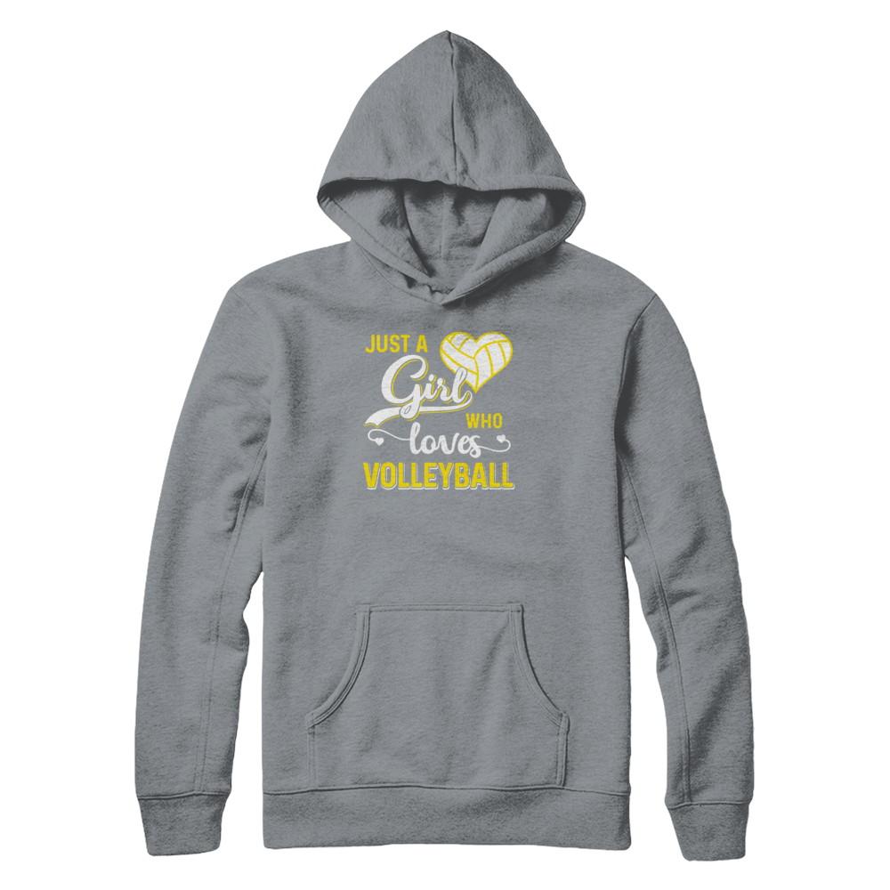 Just A Girl Who Loves Volleyball-T-Shirt & Tank Top-Pullover Hoodie-Light Steel