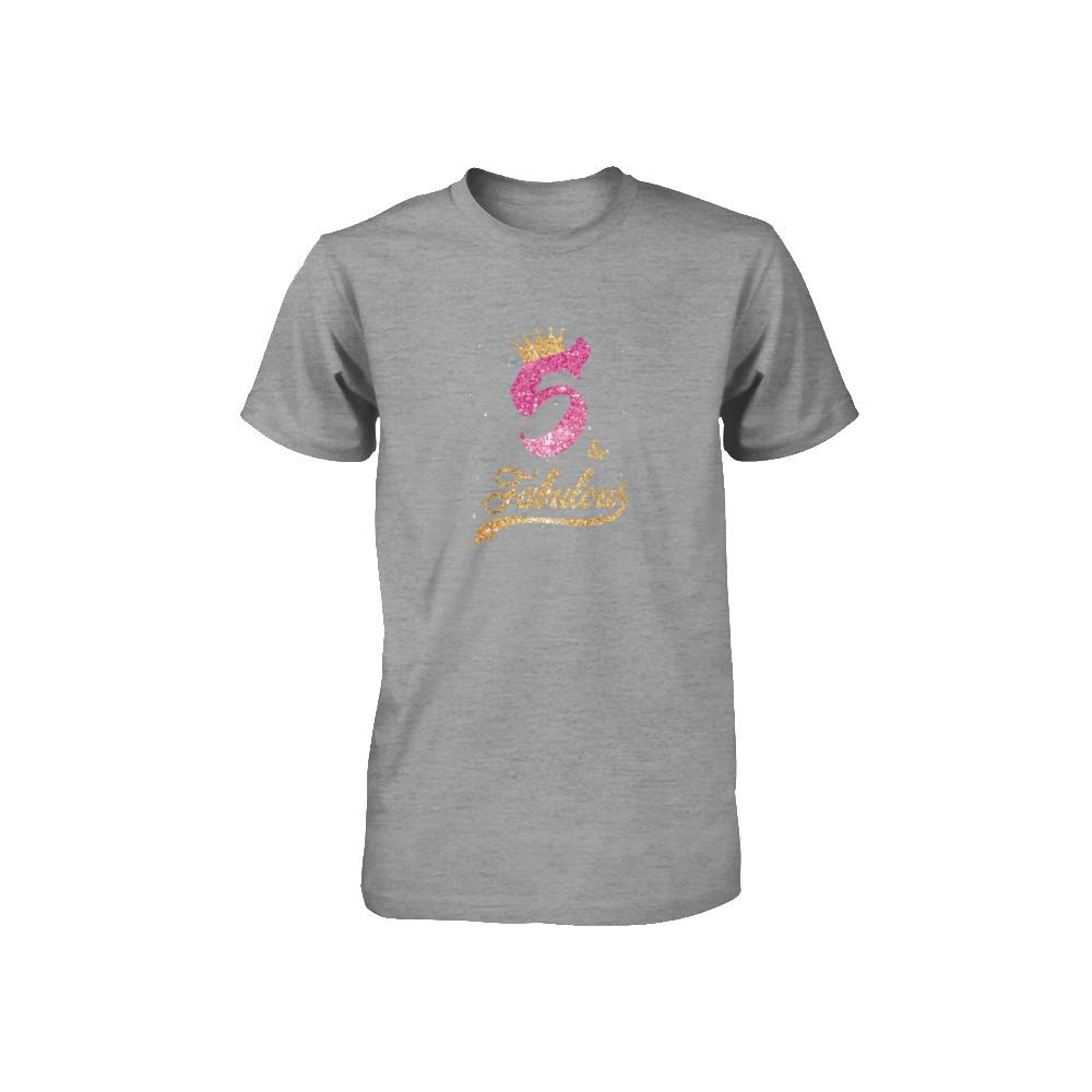 5Th And Fabulous Five Birthday Youth-Youth Shirt-Toddler T-Shirt-Heather