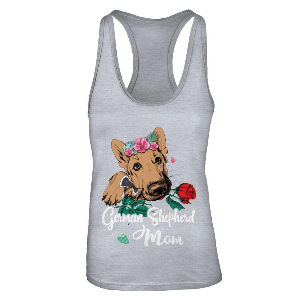 German Shepherd Mom Funny Dog Mom Gift Idea-T-Shirt & Tank Top-Women's Ideal Racerback Tank-Heather Grey