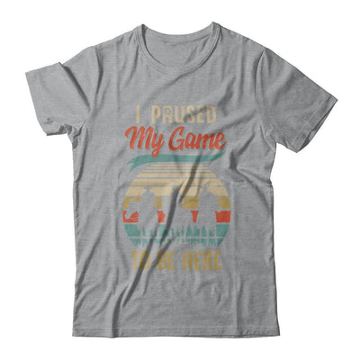 Vintage Cowboy I Paused My Game To Be Here For Gamers-T-Shirt & Hoodie-Classic T-Shirt-Sport Grey