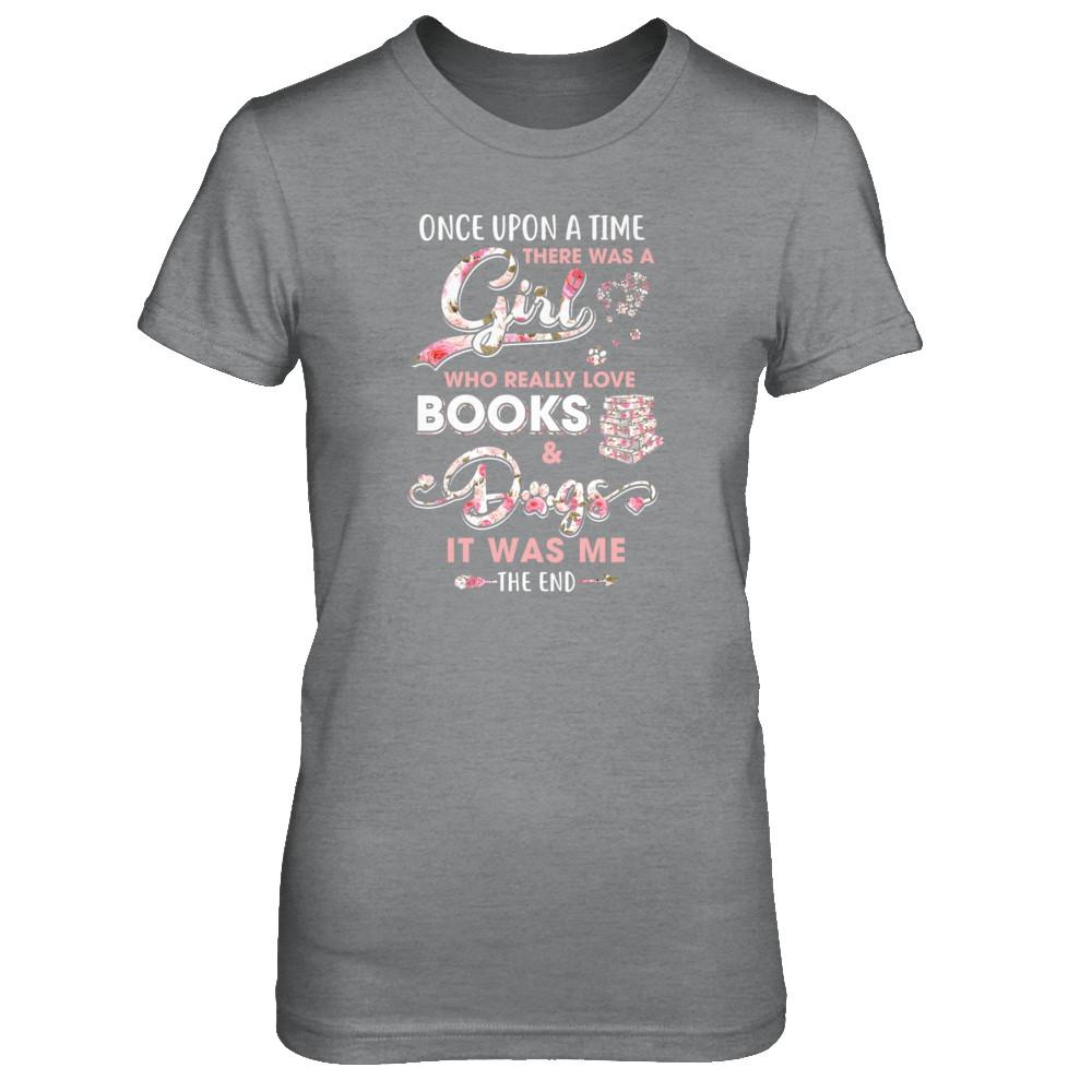 There Was A Girl Who Really Loved Books And Dogs-T-Shirt & Tank Top-Women's T-Shirt-Sport Grey