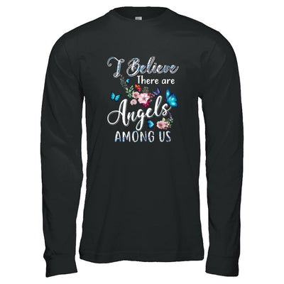 I Believe There Are Angels Among Us Cute Butterfly-T-Shirt & Tank Top-Long Sleeve T-Shirt-Black