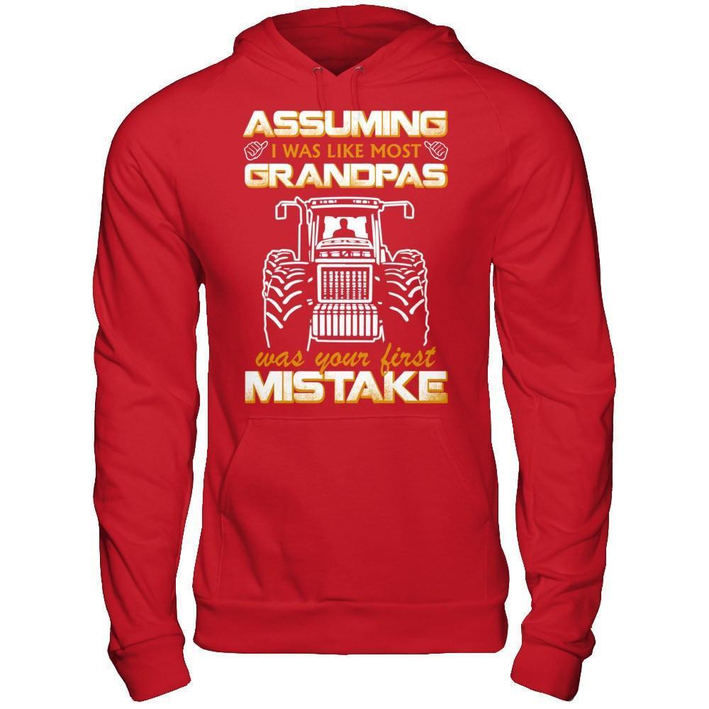 Assuming I Was Like Most Grandpas Was Your First Mistake Farmer-T-Shirt & Hoodie-Pullover Hoodie-Red