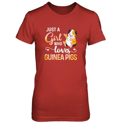 Just A Woman Who Loves Guinea Pigs-T-Shirt & Tank Top-Women's T-Shirt-Red