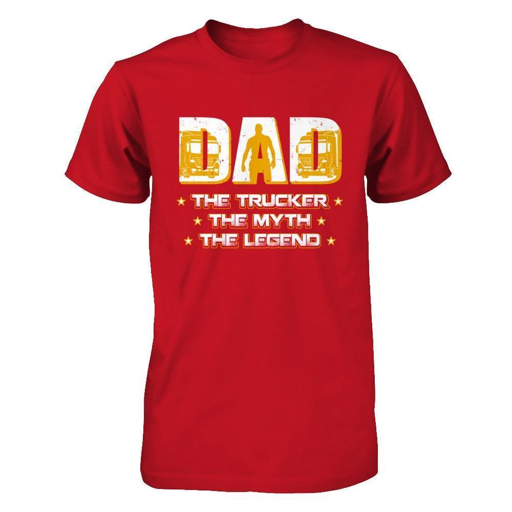 Dad The Trucker The Myth The Legend-T-Shirt & Hoodie-Classic T-Shirt-Red