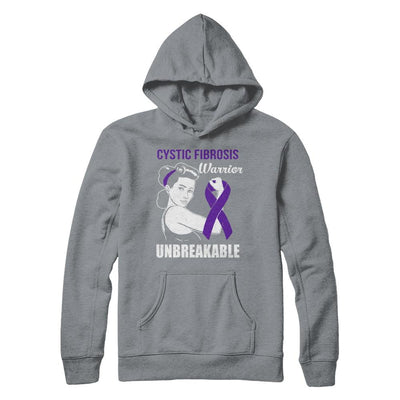 Cystic Fibrosis Warrior Unbreakable Cystic Fibrosis Awareness-T-Shirt & Hoodie-Pullover Hoodie-Light Steel