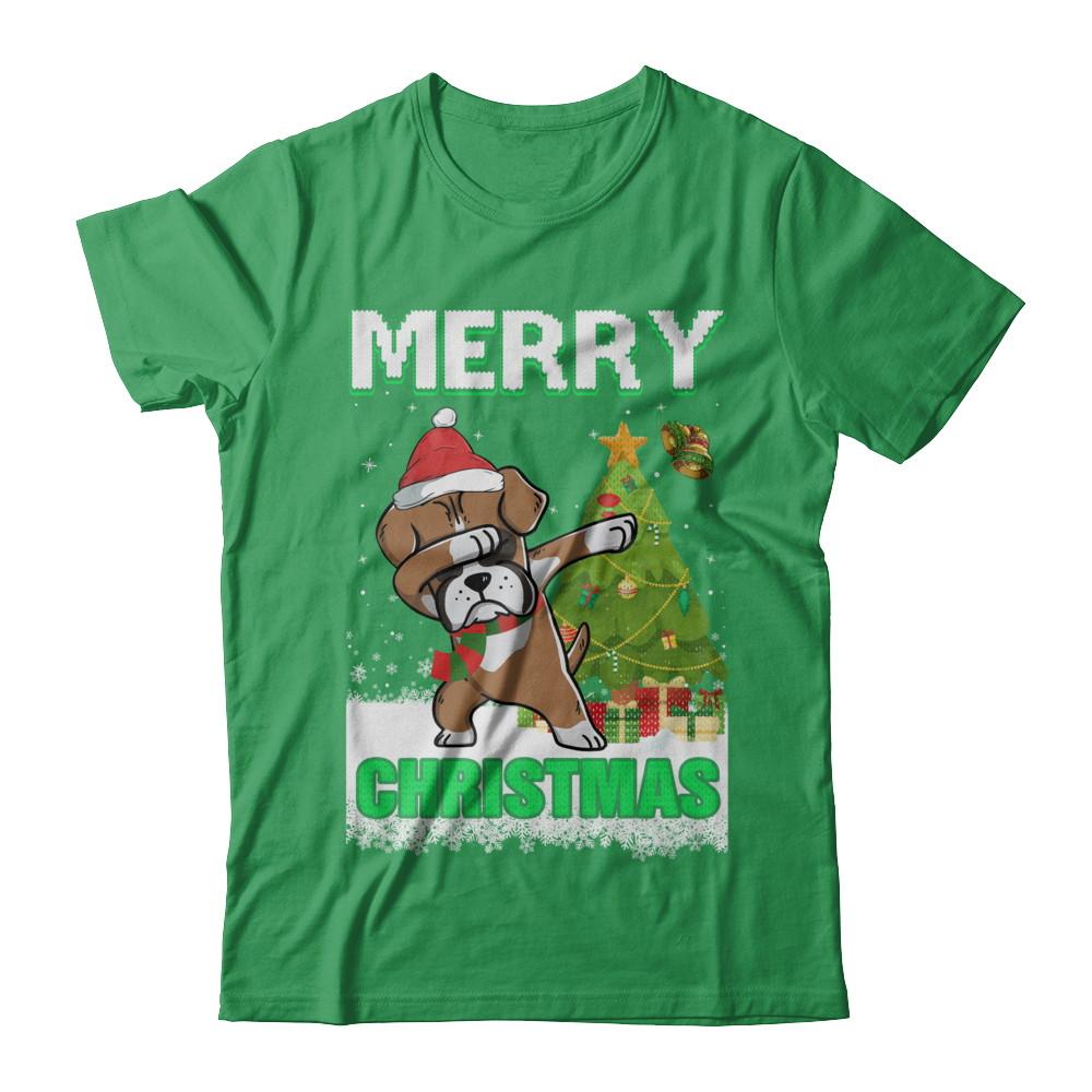 Cute Boxer Claus Merry Christmas Ugly Sweater-T-Shirt & Sweatshirt-Premium T-Shirt-Kelly Green