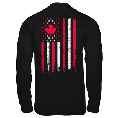 American Canadian Flag Canada Pride Heritage-T-Shirt & Hoodie-Long Sleeve T-Shirt-Black