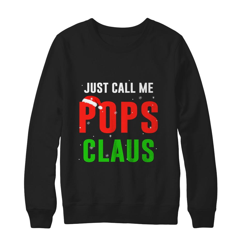 Santa Pops Claus Matching Family Christmas Pajamas-T-Shirt & Sweatshirt-Crewneck Sweatshirt-Black